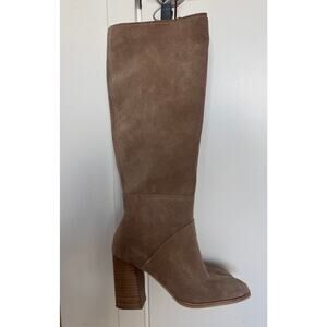 Dolce Vita Women's Taupe Suede Knee-High Block Heel Boot Size 5.5 EUC